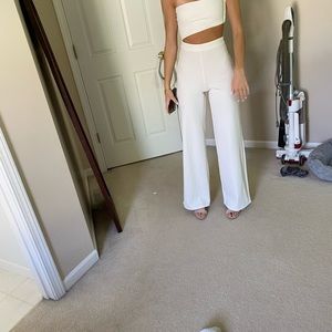 Revolve white cutout pantsuit jumpsuit. Approx measurements are 32 inch inseam.